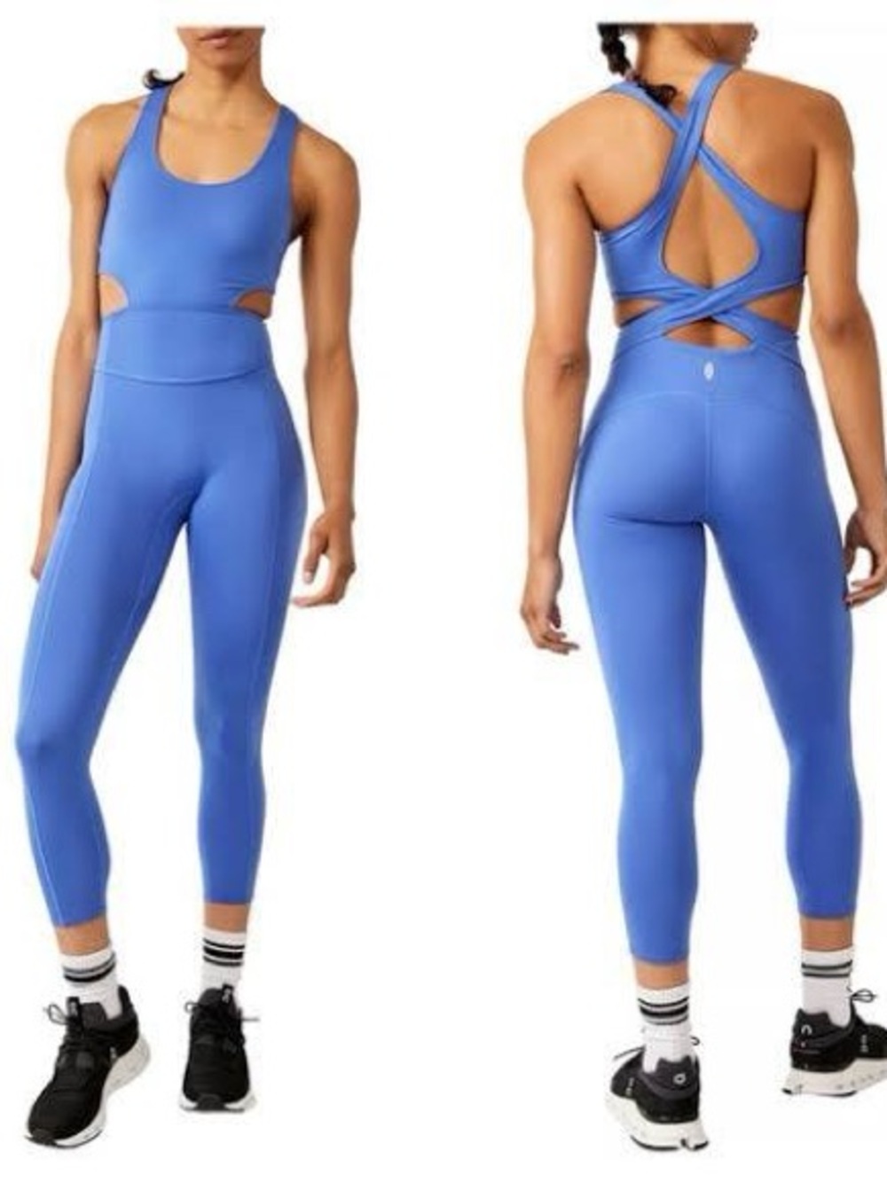 FP Movement by Free People Periwinkle Cross-Back Active Jumpsuit